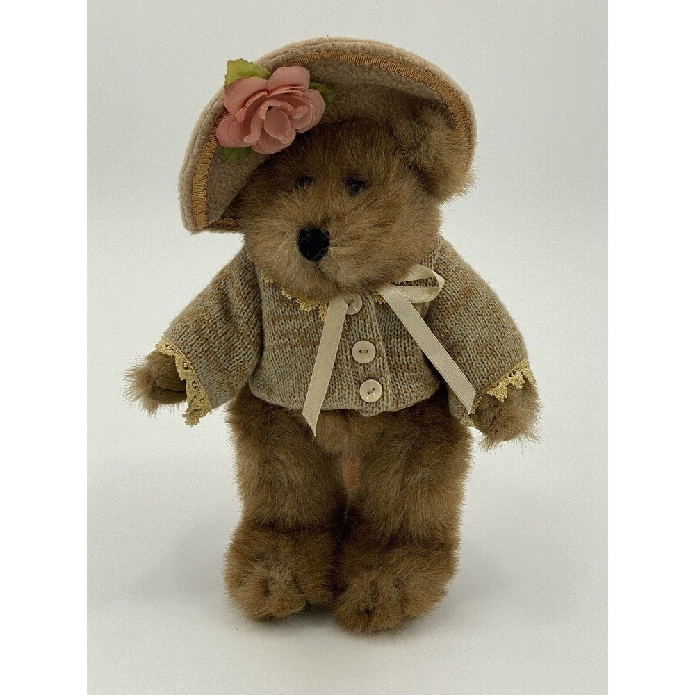 Seymour Mann 13 Inch Plush Bear Jointed W/ Sweater Hat Flower Stuffed Animal Toy